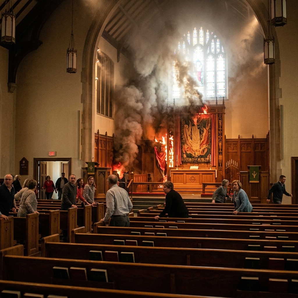 Church Auditorium Fire